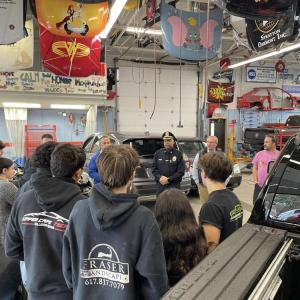 Students listen to Chief Correia speak. Photo source: Wareham Police Department