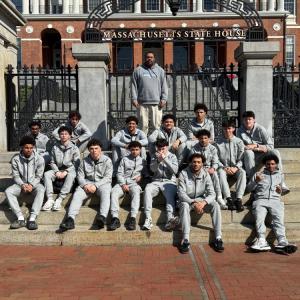 The big shots on the steps outside of the State House.