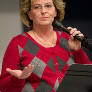 Former Selectmen Brenda Eckstrom at the Stop the Violence Rally. File photo