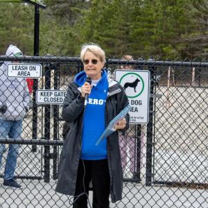 Hilary Green blesses the dog park and its visitors. 