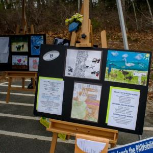 Dog-themed art, poems and essays were on display during the event. 