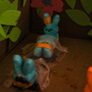Peeps outlast competitors in the Survivor themed diorama.