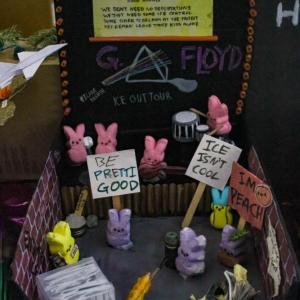 Some used their diorama's as an opportunity to share political messages.