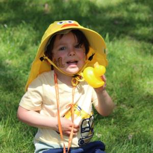 Dylan Lyons feeling ducky following the race. Photos by Brandy Muz