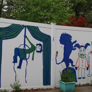 Tape Art is a Providence, Rhode Island-based creative duo who with schools and other organizations to create tape murals.