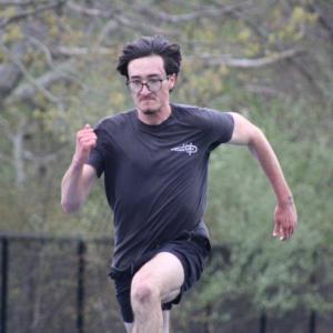 Ryland Potter sprints. 