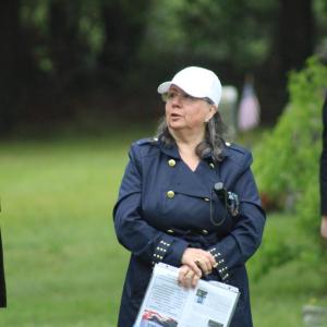 Wareham Historical Society president Angela Dunham speaks about the history of Centre Cemetery. 