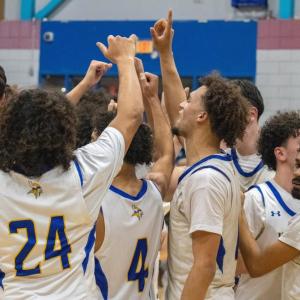 The Vikings celebrate their victory. Photo by Grace Roche