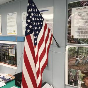 American Flag in the ROTC classroom. Photo source: Matt Stanton