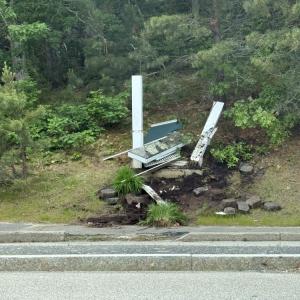 Sign destroyed