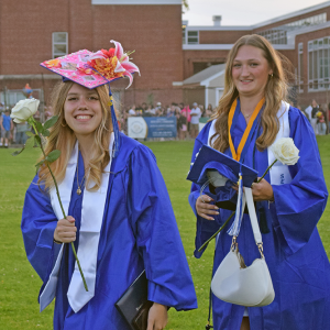 Nina Roche and Sienna Cabe smile for a photo. 