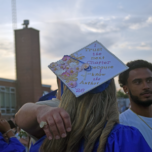 A decorated cap. 