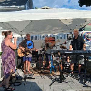 Band performs porch fest