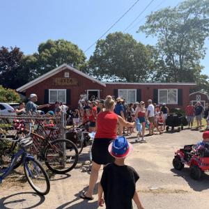 Residents gather at the association's clubhouse.