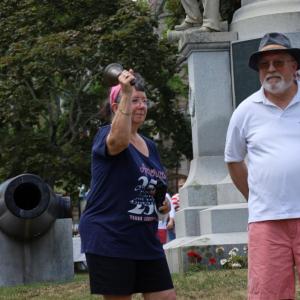Angela Dunham rings a freedom bell. 