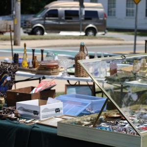 Lots of antiques were out on the green during the faire. 