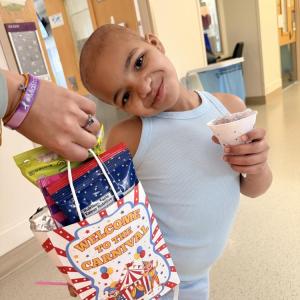 Mia attends the sixth floor’s carnival at the Children’s Hospital. Photo source: Briana Lunetta