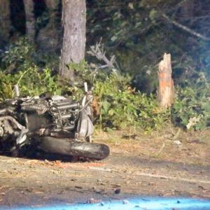 The motorcycle following the accident. Photo by David Curran