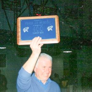 After winning his 400th game, Brogioli was honored with a commemorative plaque. His 404 wins are a Wareham High School record.