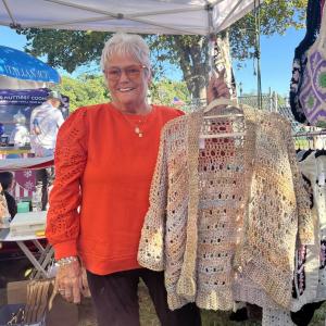 Susan Silvia sells her crocheted items, which she creates herself without a pattern.