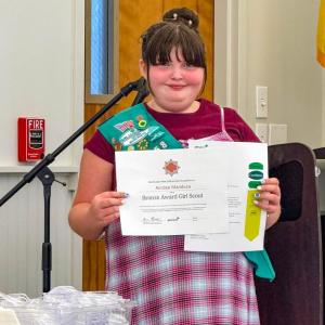 Ainslee received her Bronze Award at an Oct. 10 ceremony.