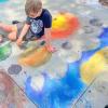 Ender, 12, made a night sky design with his friend Luca, 8. Photo by Christian Uva