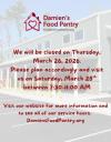 Damien's Pantry Closed 3/26